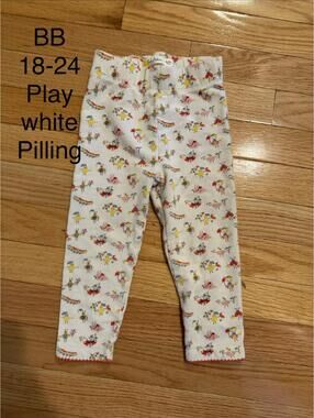 Baby Boden Girls White Play Leggings with Colorful Print, Size 18-24 Months